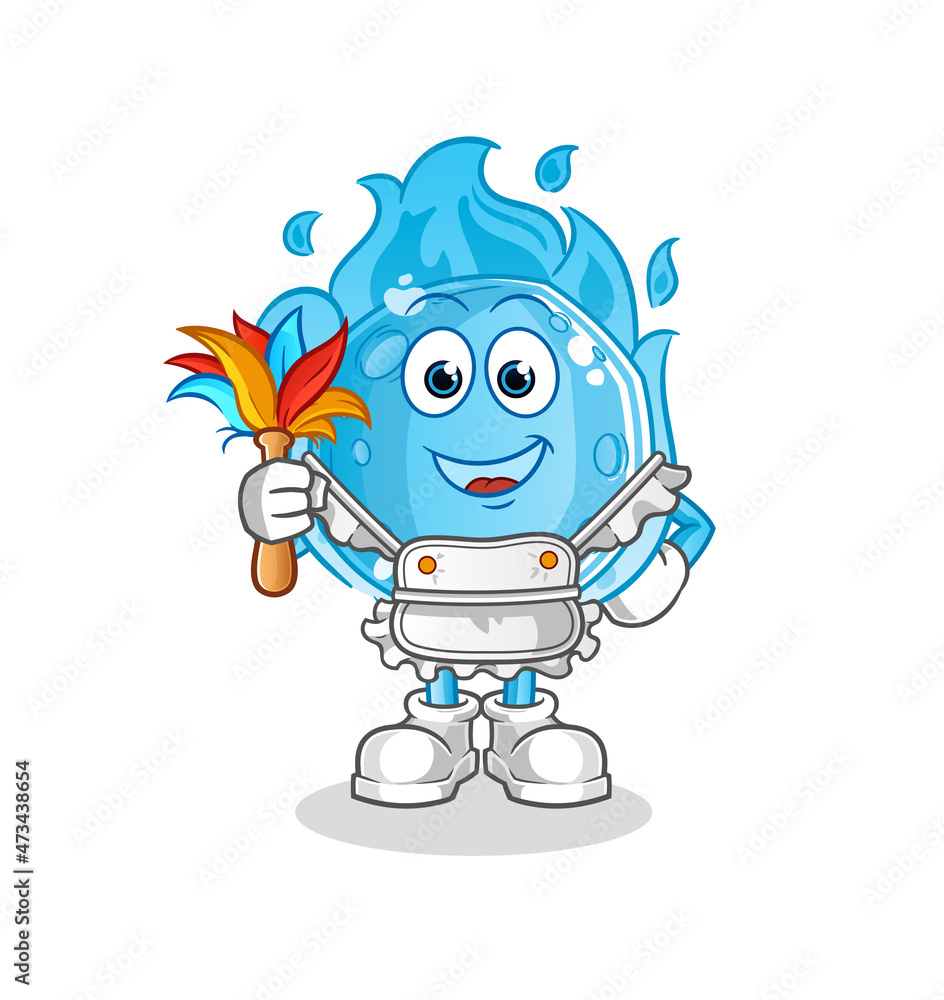 Obraz premium blue comet maid mascot. cartoon vector