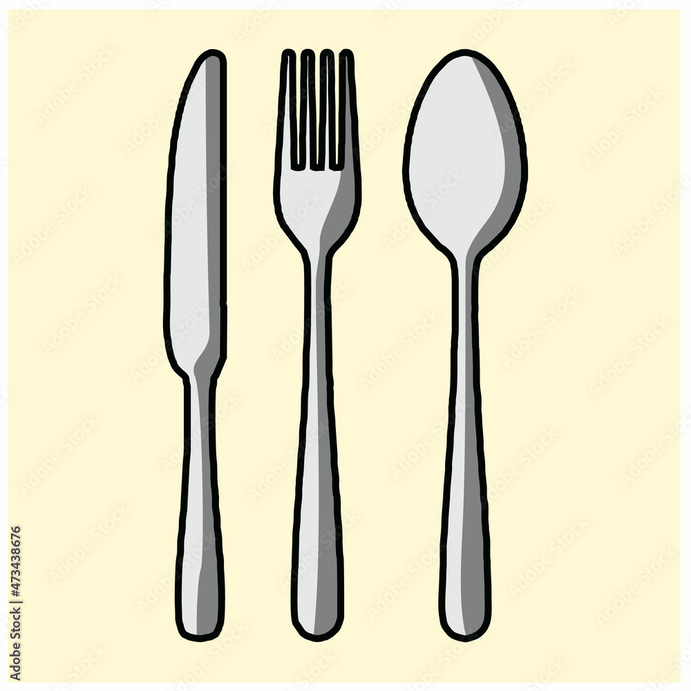 Cutlery silhouettes. Fork spoon knife black icon set. Black silverware sign. Cutlery silhouettes. Fork spoon knife black icon set. Black silverware sign.