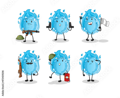 blue comet troops character. cartoon mascot vector