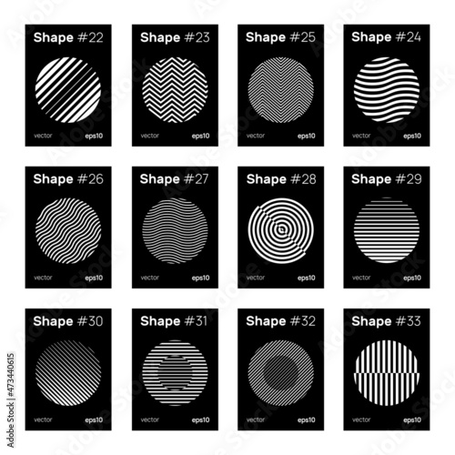Set Of Geometric Circle Shapes. Abstract Geometry Graphic Design Elements. Swiss Design Posters Collection