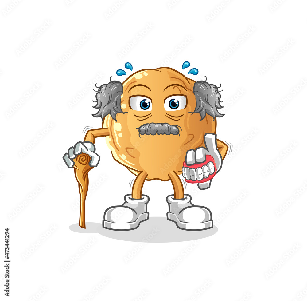 meatball white haired old man. character vector