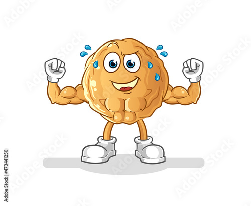 meatball muscular cartoon. cartoon mascot vector