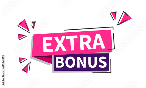 Vector Illustration Extra Bonus Banner Paper Speech Bubble.
