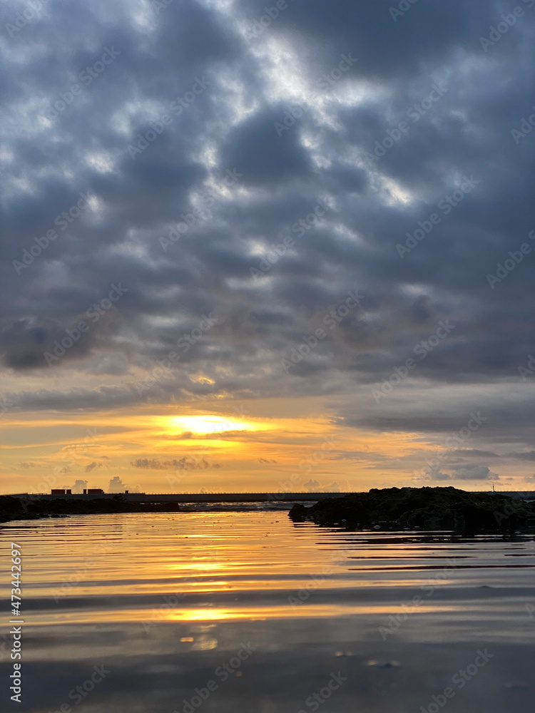 sunset over the sea