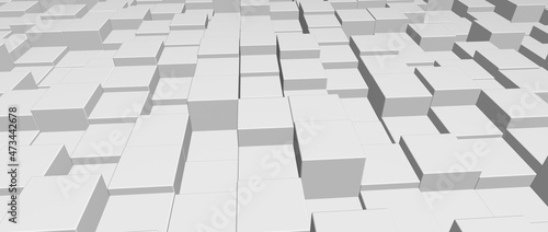 white cube technology background. white cube texture background. 3d illustration