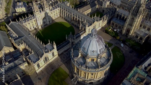 Close up birdseye view over All Souls College and the Radcliffe Camera Library Oxford photo