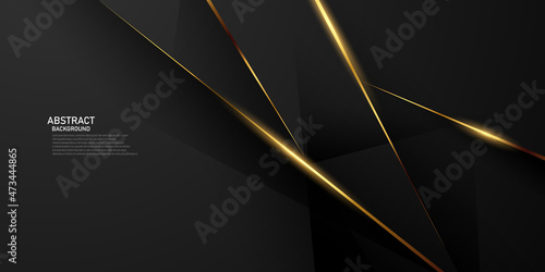 the splendor of luxury black gold poster on abstract background with dynamic