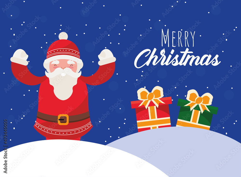 christmas snowscape with santa christmas snowscape with santa