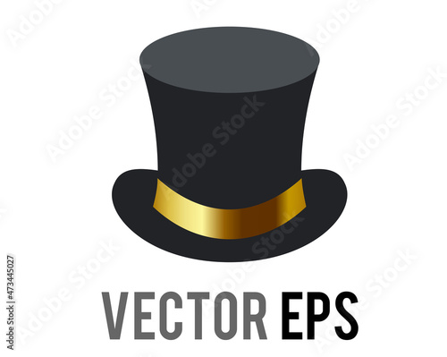 Isolated vector black top gentleman retro elegant hat icon