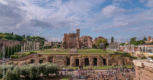 Palatine Hill in the Ancient Roman City, near the Colosseum in the old part of Rome, Italy photo