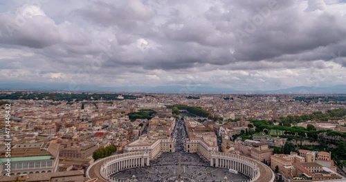 View from The Vatican City , The Holly See, in Rome Italy, over the St Peter's Basilica and St Peter's Square photo