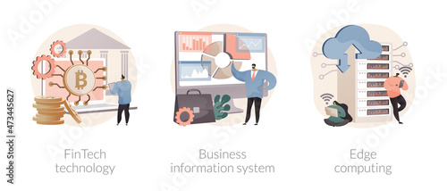 IT infrastructure and technology integration abstract concept vector illustrations.