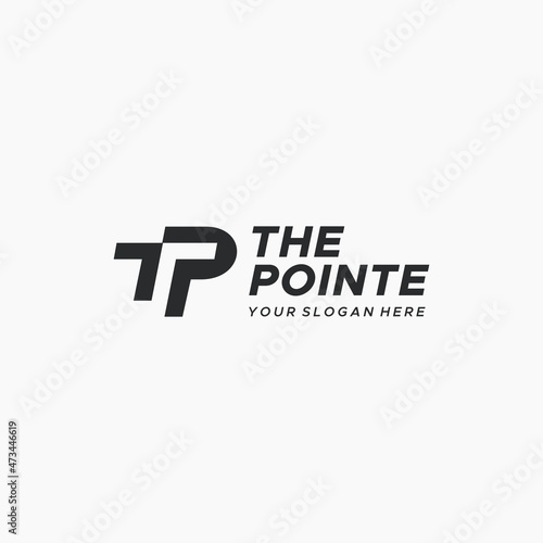 flat letter mark initial TP THE POINTE logo design