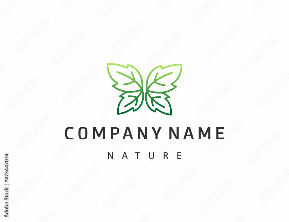 Butterfly leaf logo template Butterfly leaf logo template
