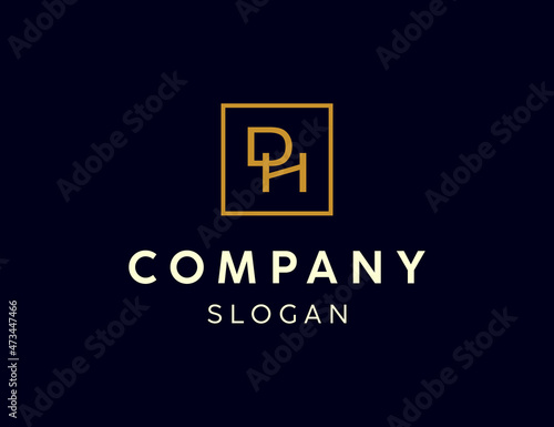 Initial letter DH logo template