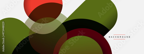 Vector round shapes circles minimal geometric background. Vector illustration for wallpaper banner background or landing page