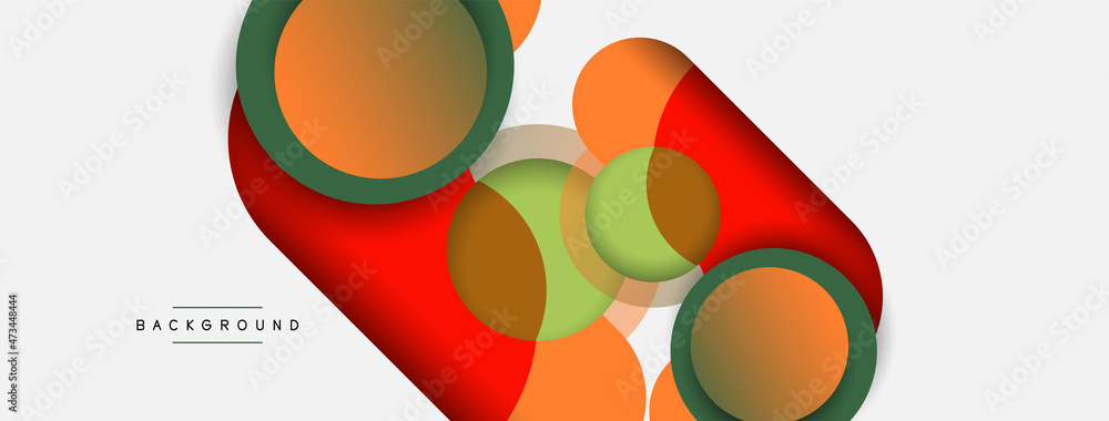 Vector round shapes circles minimal geometric background. Vector illustration for wallpaper banner background or landing page Vector round shapes circles minimal geometric background. Vector illustration for wallpaper banner background or landing page
