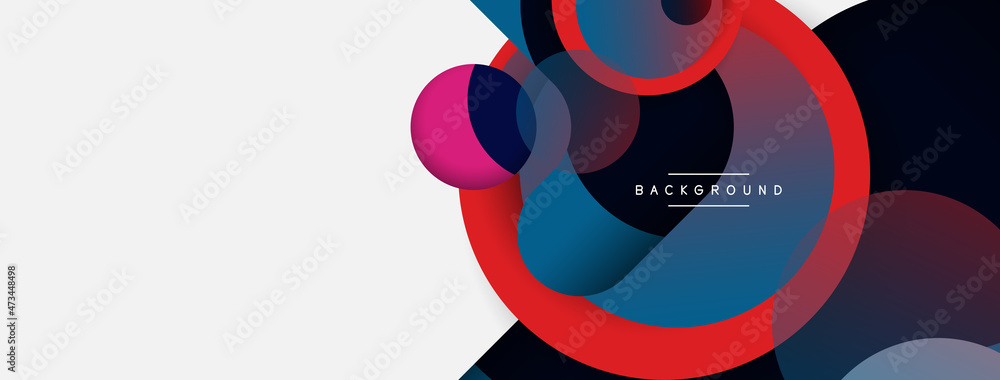 Creative geometric wallpaper. Minimal abstract background. Circles composition vector illustration for wallpaper banner background or landing page