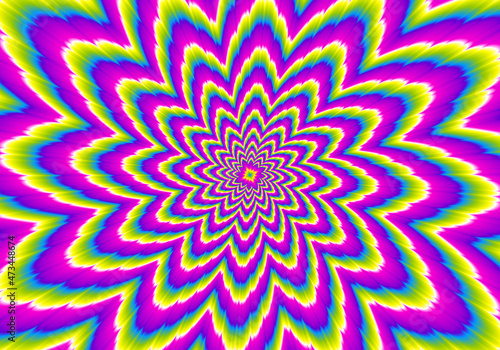 Canvastavla Colorful rainbow flower blossom. Motion illusion.