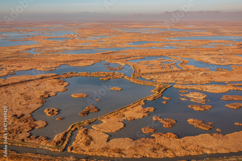 Aerial view of the West Crystal Unit Farmington Bay near airport