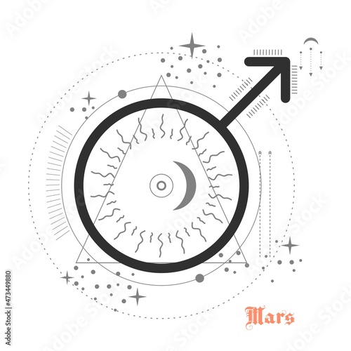 Zodiac and astrology symbol of the Mars planet