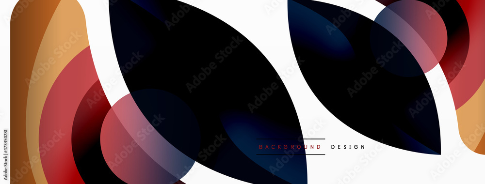 Creative geometric wallpaper. Minimal abstract background. Circle wave and round shapes composition vector illustration for wallpaper banner background or landing page Creative geometric wallpaper. Minimal abstract background. Circle wave and round shapes composition vector illustration for wallpaper banner background or landing page