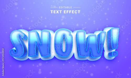 Editable Winter Snow Text Effect. Frozen text. Text effect. Graphic style