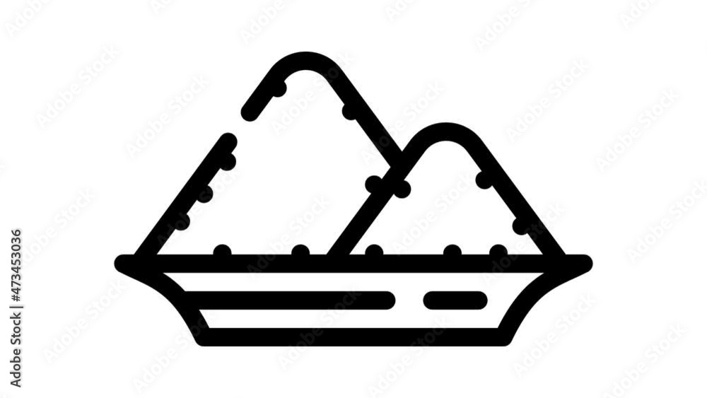 salt heap in plate animated line icon salt heap in plate sign. isolated on white background salt heap in plate animated line icon salt heap in plate sign. isolated on white background
