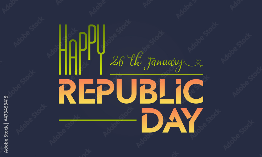 Naklejka premium Indian Republic Day vector illustration banner template. 26 January Republic day concept.