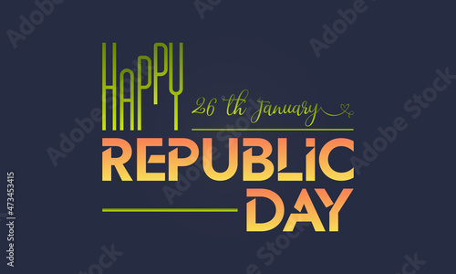 Indian Republic Day vector illustration banner template. 26 January Republic day concept.