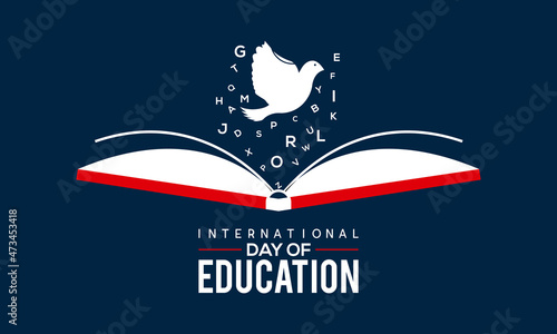 International Day of Education vector template. 24 January design for day of education theme.