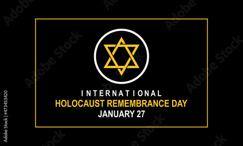 International Holocaust Remembrance Day Candle Lighting vector banner. January 27 candle against holocaust black. photo