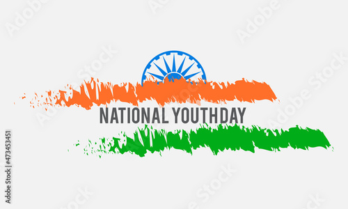 National youth day vector template. January 12 design for national youth day theme.