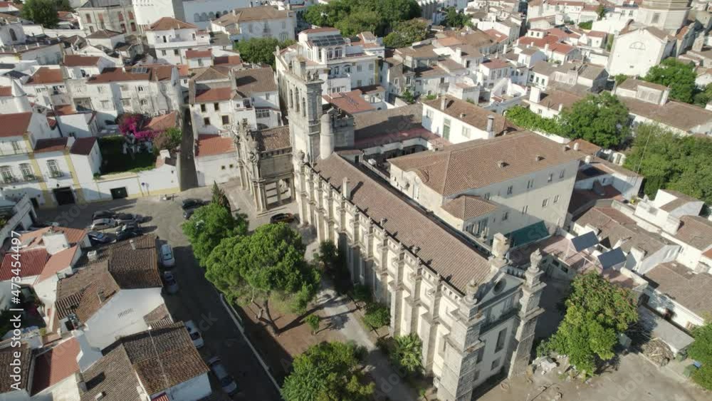 Church of Graça, architectural landmark in Évora, Alentejo, Portugal. Aerial view Church of Graça, architectural landmark in Évora, Alentejo, Portugal. Aerial view
