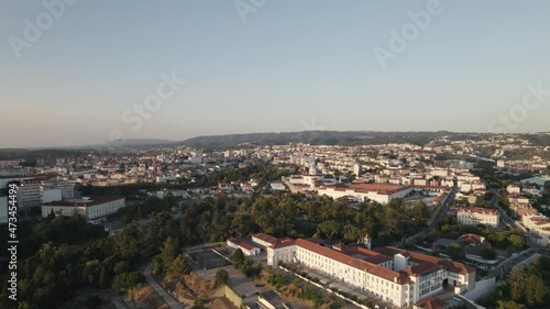 Aerial view of Portugal Coimbra city, Portuguese landscape tourism destination