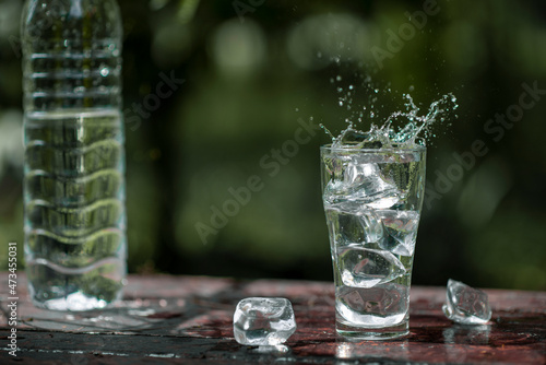 glass of water with ice