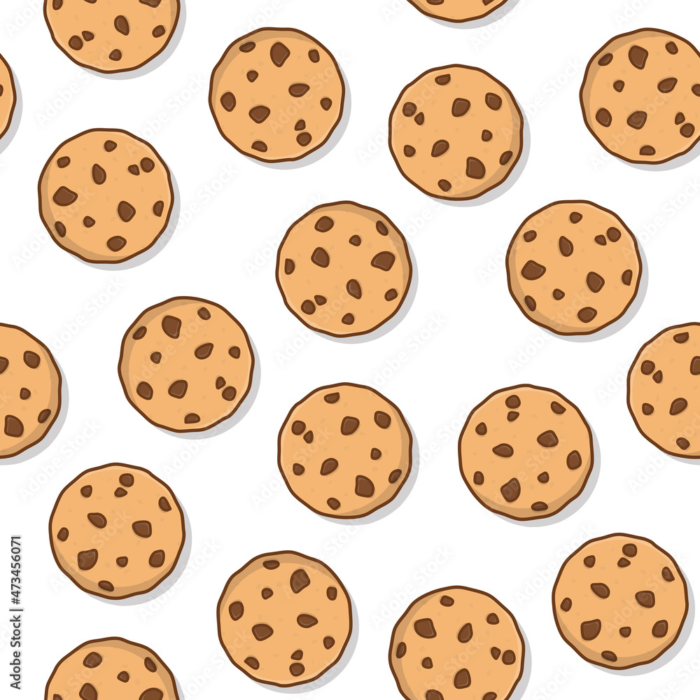 Cookies Seamless Pattern On A White Background. Tasty Cookies Pepper Icon Vector Illustration Cookies Seamless Pattern On A White Background. Tasty Cookies Pepper Icon Vector Illustration
