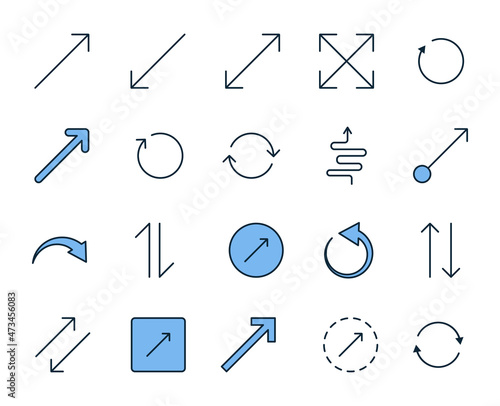 Share design icons set. Thin line vector icons for mobile concepts and web apps. Premium quality icons in trendy flat style. Collection of high-quality color outline logo