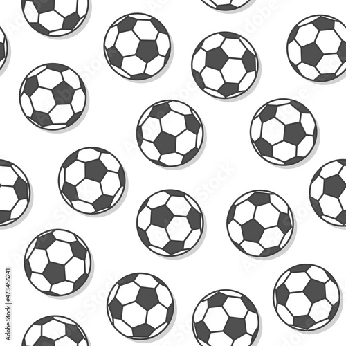 Soccer Balls Seamless Pattern On A White Background. Football Icon Vector Illustration