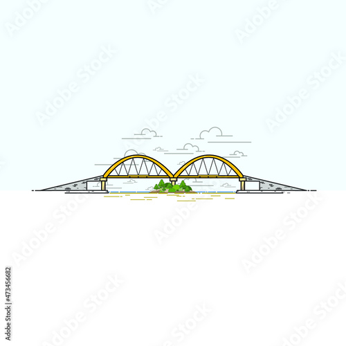 illustration of 4th bridge in palu city before tsunami 2018