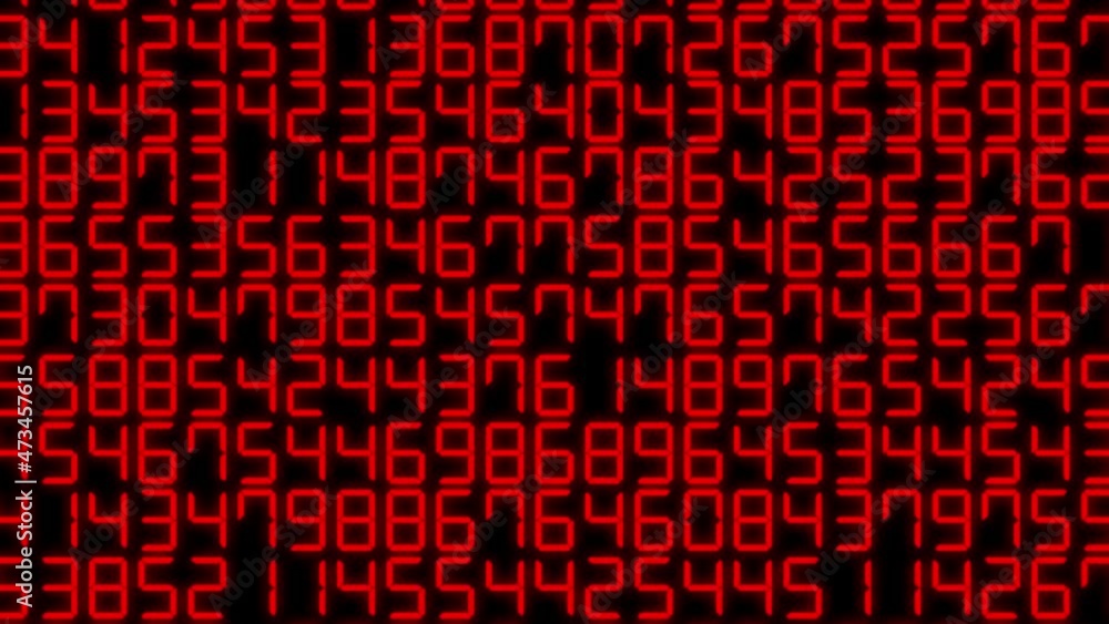 赤 デジタル数字 乱数 7セグメント ランダム 背景 モーショングラフィックス
赤 デジタル数字 乱数 7セグメント ランダム 背景 モーショングラフィックス