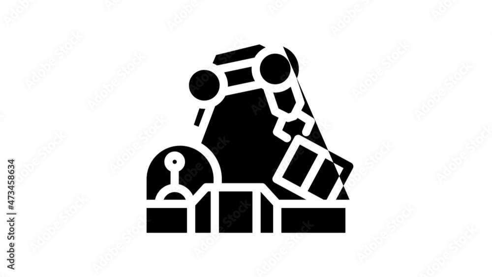 robotic arm conveyor production animated line icon robotic arm conveyor production sign. isolated on white background robotic arm conveyor production animated line icon robotic arm conveyor production sign. isolated on white background