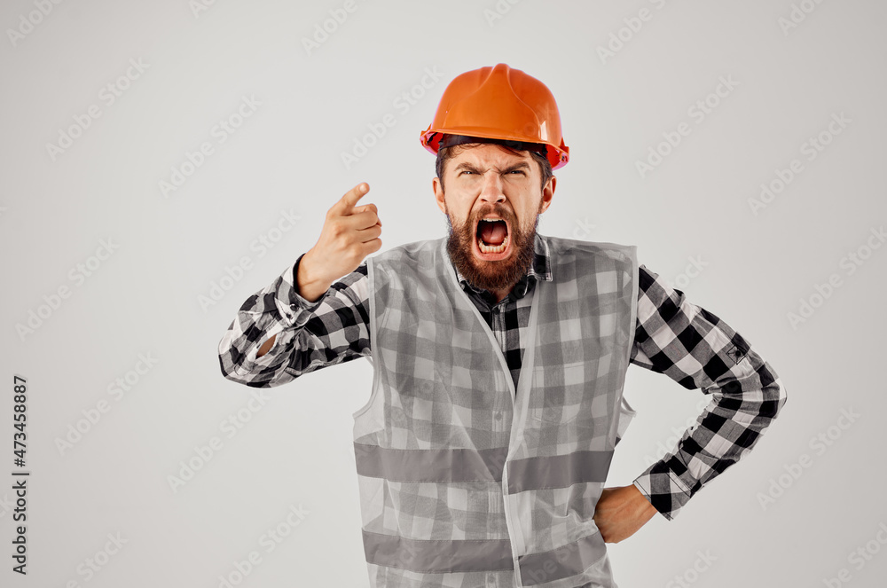 male builder orange helmet blueprints Professional studio industry male builder orange helmet blueprints Professional studio industry