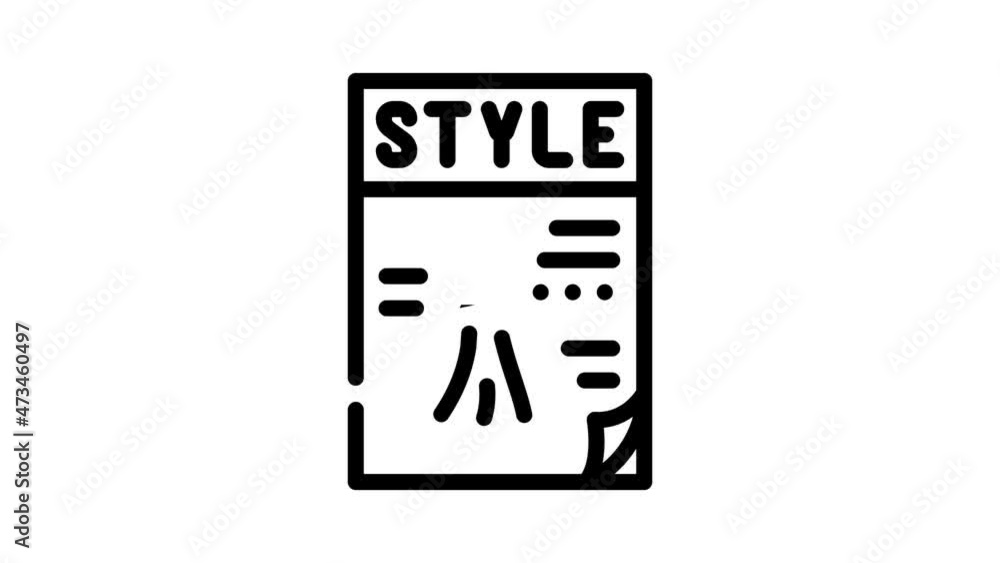 magazine style animated line icon magazine style sign. isolated on white background magazine style animated line icon magazine style sign. isolated on white background