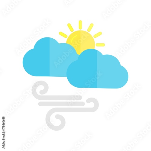 Sun gale Flat Light Vector Icon Design