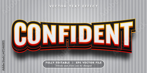 Text effects 3d confident, editable text style
