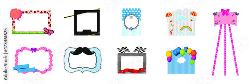 Photo frame, blank space. İcons. illustration - Vector.