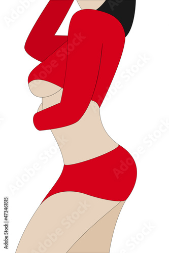 sexy girl wearing red short dress