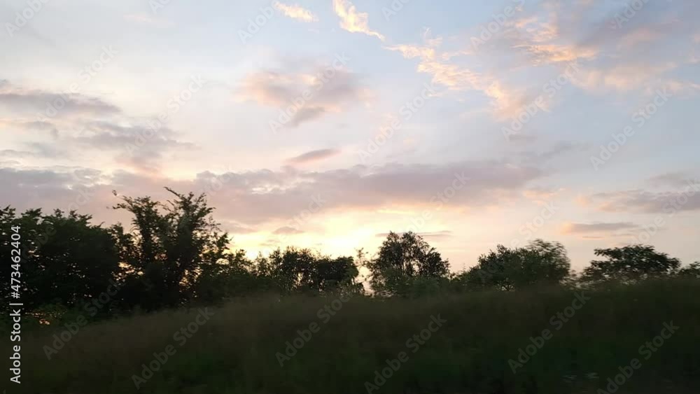 Driving Across Kentucky Countryside With Scenic Sunset During Summertime. POV Driving Across Kentucky Countryside With Scenic Sunset During Summertime. POV