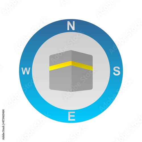 Qibla Direction Flat Gradient Vector Icon Design